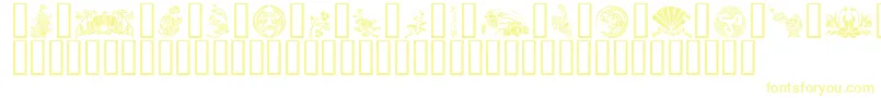 フォントGeJapaneseArt – 白い背景に黄色の文字