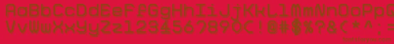 BigPixelShadowDemo-Schriftart – Braune Schriften auf rotem Hintergrund
