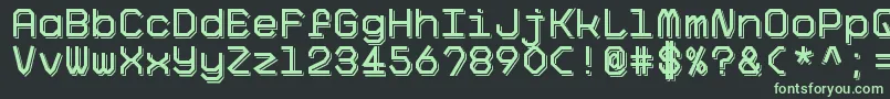 Czcionka BigPixelShadowDemo – zielone czcionki na czarnym tle