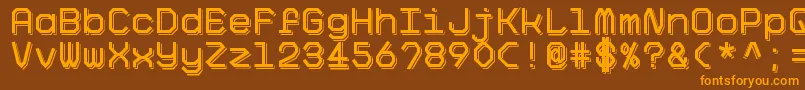 BigPixelShadowDemo Font – Orange Fonts on Brown Background