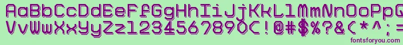 BigPixelShadowDemo Font – Purple Fonts on Green Background