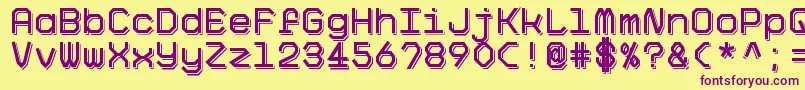 BigPixelShadowDemo Font – Purple Fonts on Yellow Background