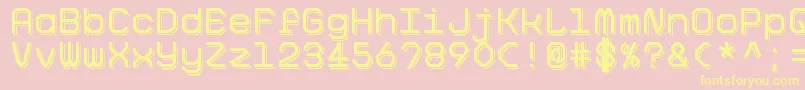 BigPixelShadowDemo-Schriftart – Gelbe Schriften auf rosa Hintergrund