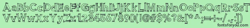 フォントHelloblueprint – 緑の背景に黒い文字