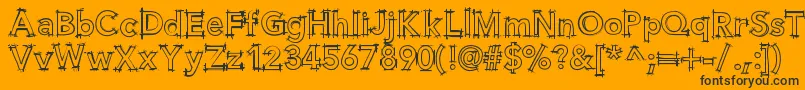 Helloblueprint Font – Black Fonts on Orange Background