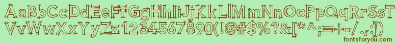 Helloblueprint Font – Brown Fonts on Green Background