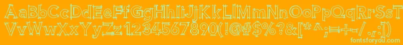 Helloblueprint Font – Green Fonts on Orange Background