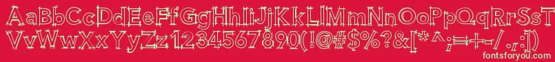 Helloblueprint Font – Green Fonts on Red Background