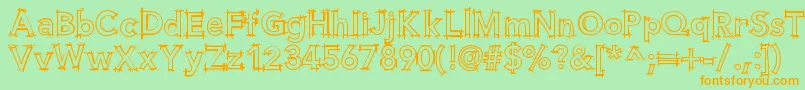 Helloblueprint Font – Orange Fonts on Green Background