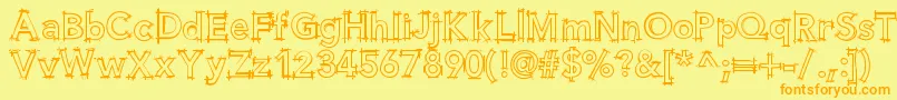 Helloblueprint Font – Orange Fonts on Yellow Background