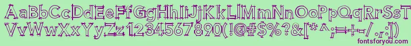 Helloblueprint Font – Purple Fonts on Green Background