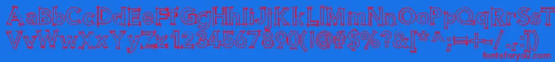 Helloblueprint Font – Red Fonts on Blue Background