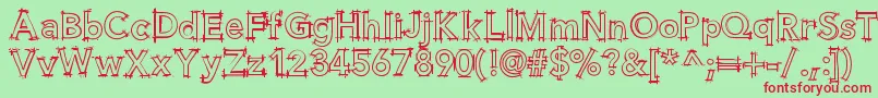 Helloblueprint Font – Red Fonts on Green Background