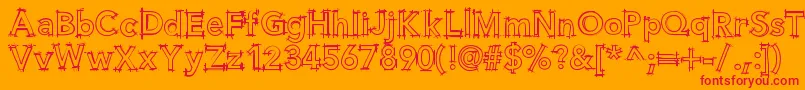 Helloblueprint Font – Red Fonts on Orange Background