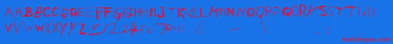 NailScratch Font – Red Fonts on Blue Background