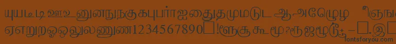 フォントAabohiRegular – 黒い文字が茶色の背景にあります