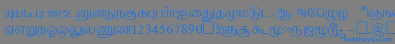 フォントAabohiRegular – 灰色の背景に青い文字