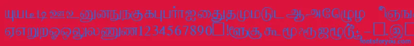 フォントAabohiRegular – 赤い背景に青い文字