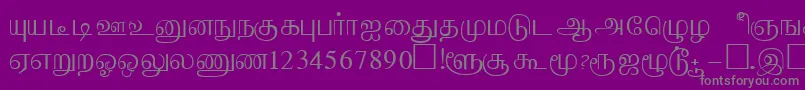 フォントAabohiRegular – 紫の背景に灰色の文字