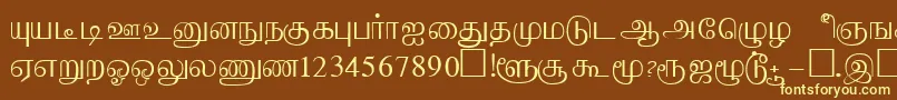 Шрифт AabohiRegular – жёлтые шрифты на коричневом фоне