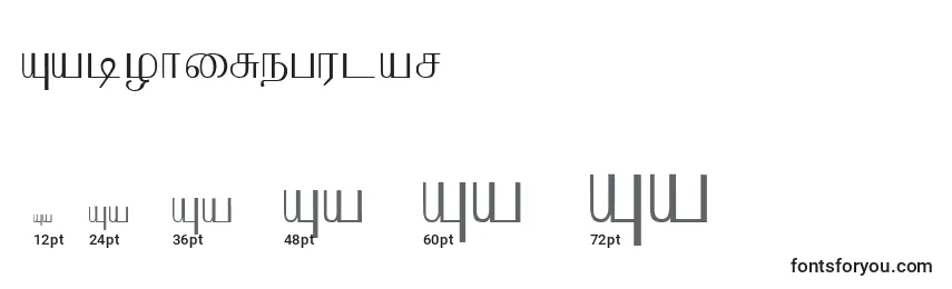 Размеры шрифта AabohiRegular