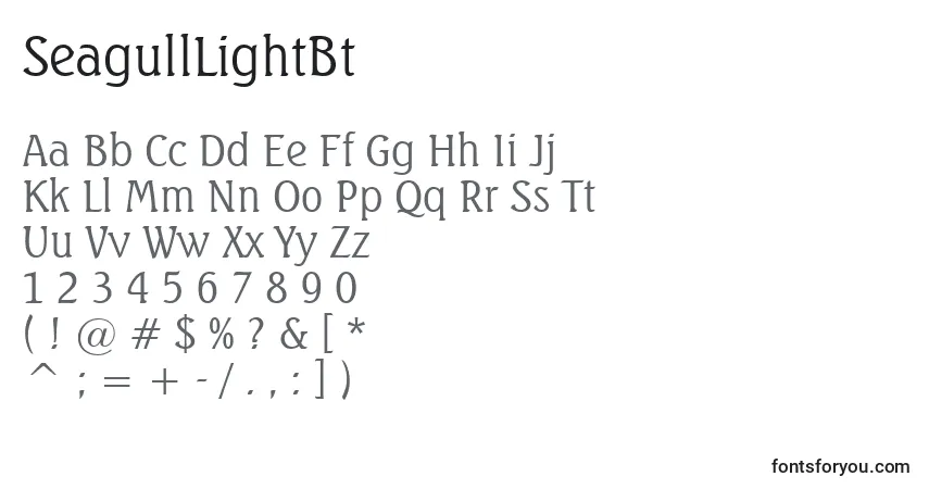 Шрифт SeagullLightBt – алфавит, цифры, специальные символы