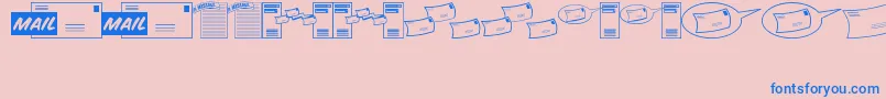 MessagesMemosJl Font – Blue Fonts on Pink Background