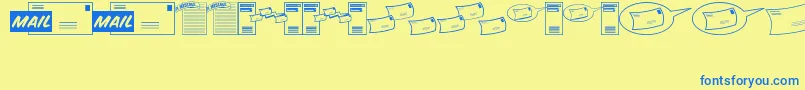 MessagesMemosJl Font – Blue Fonts on Yellow Background