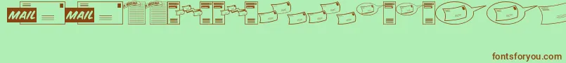 MessagesMemosJl Font – Brown Fonts on Green Background
