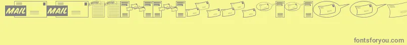 MessagesMemosJl Font – Gray Fonts on Yellow Background