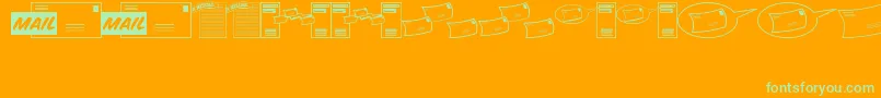 MessagesMemosJl Font – Green Fonts on Orange Background