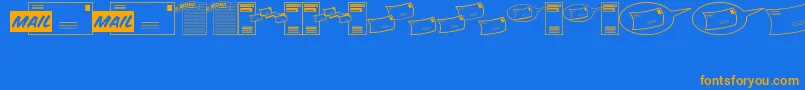 MessagesMemosJl Font – Orange Fonts on Blue Background