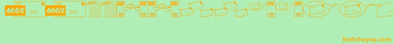 MessagesMemosJl Font – Orange Fonts on Green Background