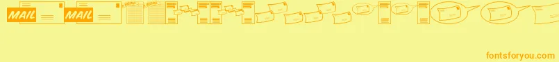 MessagesMemosJl Font – Orange Fonts on Yellow Background