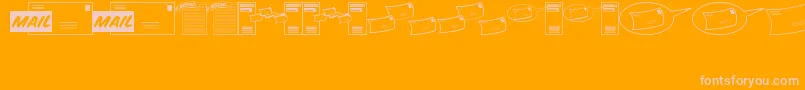 MessagesMemosJl Font – Pink Fonts on Orange Background