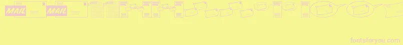 MessagesMemosJl Font – Pink Fonts on Yellow Background