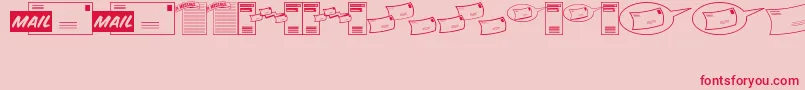 MessagesMemosJl Font – Red Fonts on Pink Background