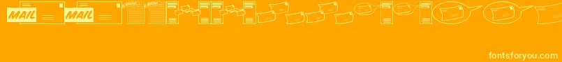 MessagesMemosJl Font – Yellow Fonts on Orange Background