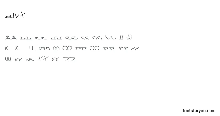 Czcionka Divx – alfabet, cyfry, specjalne znaki