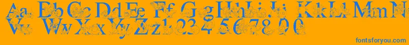 LmsPokemonMasterSolid Font – Blue Fonts on Orange Background