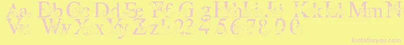 LmsPokemonMasterSolid Font – Pink Fonts on Yellow Background