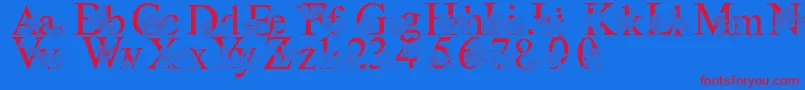 LmsPokemonMasterSolid Font – Red Fonts on Blue Background