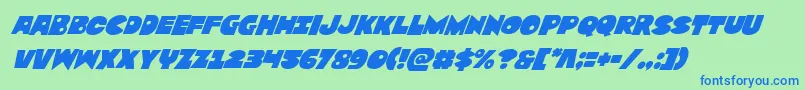 Zounderkitesuperital Font – Blue Fonts on Green Background