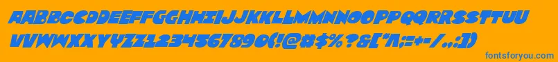 Zounderkitesuperital Font – Blue Fonts on Orange Background