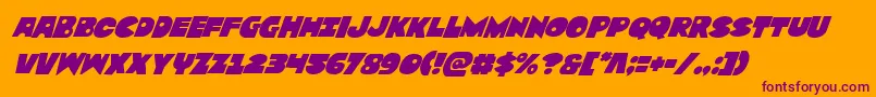 Zounderkitesuperital-Schriftart – Violette Schriften auf orangefarbenem Hintergrund