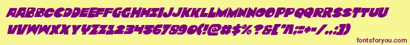 Zounderkitesuperital Font – Purple Fonts on Yellow Background