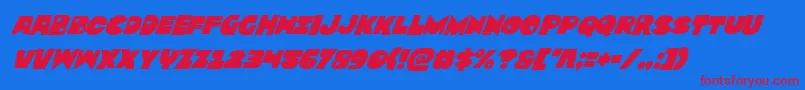 Fonte Zounderkitesuperital – fontes vermelhas em um fundo azul