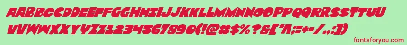 Zounderkitesuperital Font – Red Fonts on Green Background