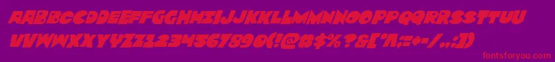 Fonte Zounderkitesuperital – fontes vermelhas em um fundo violeta