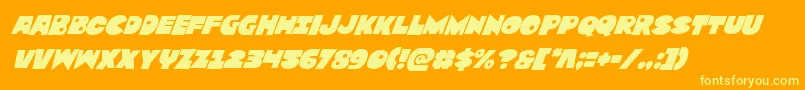 Zounderkitesuperital-Schriftart – Gelbe Schriften auf orangefarbenem Hintergrund